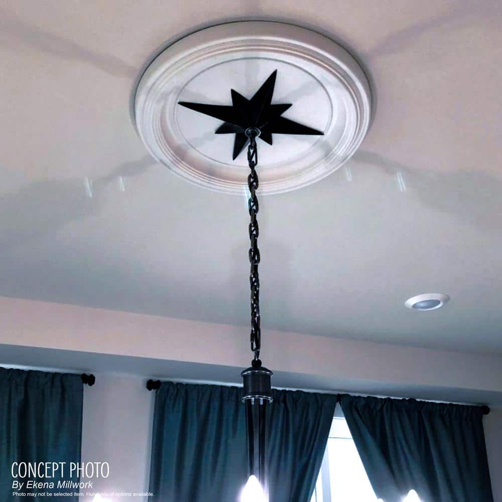 10-Inch White Traditional Thermoformed PVC Ceiling Medallion