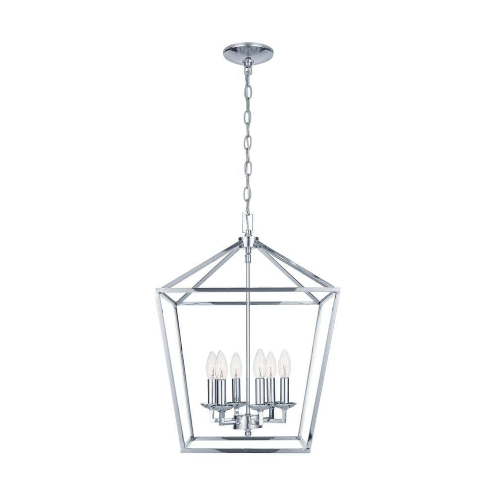 Home Decorators Collection Weyburn 6-Light Polished Chrome Caged Chandelier