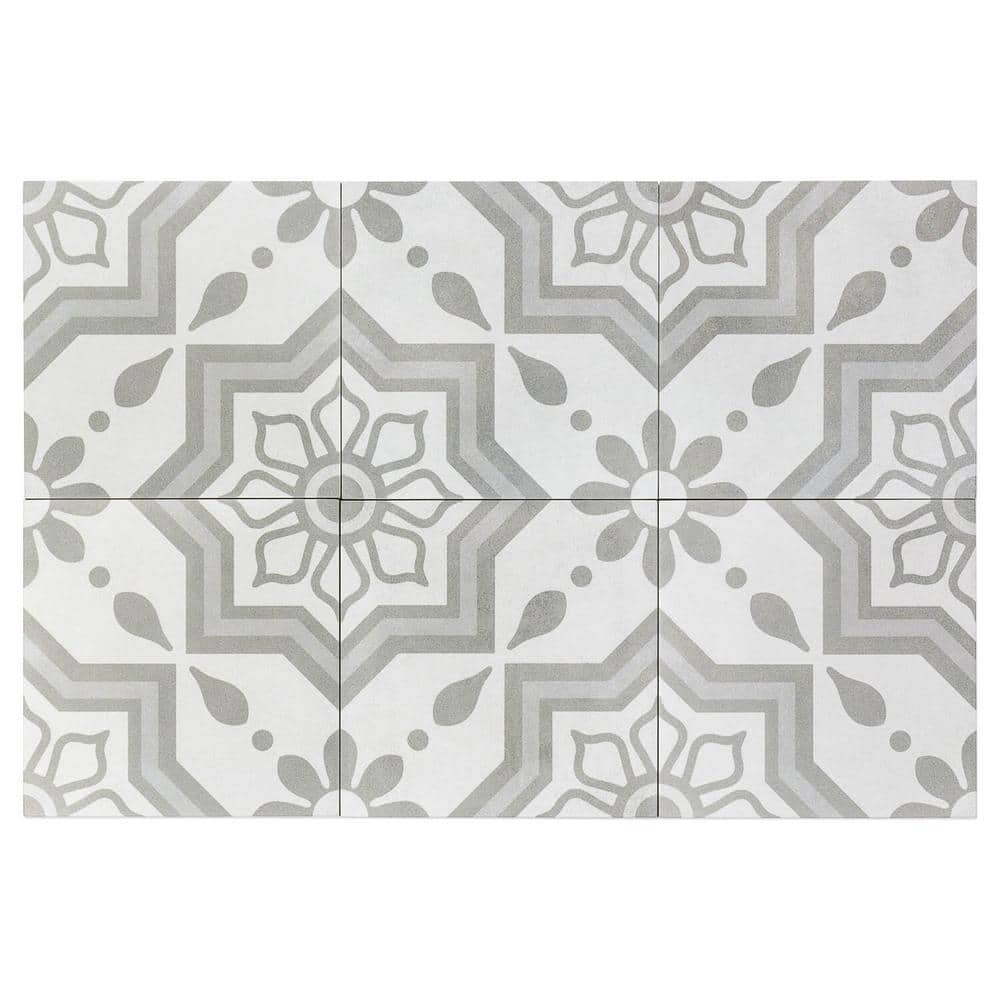 Cabello 9" x 9" Gray Matte Porcelain Tile
