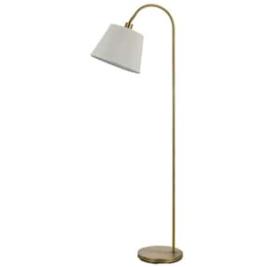60 in. Bronze 1 Dimmable (Full Range) Standard Floor Lamp for Living Room with Cotton Empire Shade