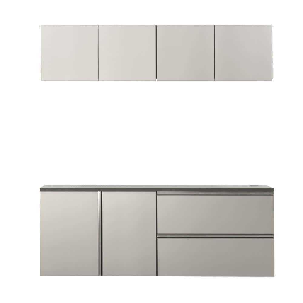 64 in. W x 72 in. H x 20 in. D Metallic Grey 5-Piece Wall Mounted Garage Cabinet with Soft Closing Doors & Drawers price history on PriceWatchPro
