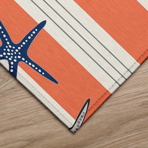 Surfside Orange 8 ft. x 10 ft. Geometric Indoor/Outdoor Area Rug