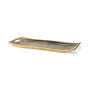 Drey 24 L x 10 W Gold Rectangular Tray