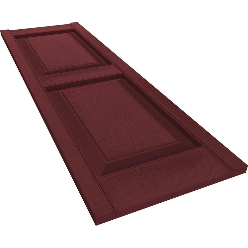 Wineberry Vinyl Raised Panel Shutters Pair, 12"W x 70"H