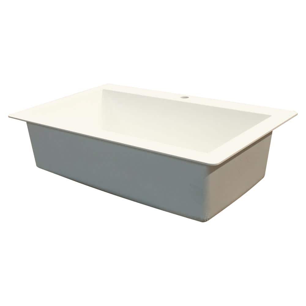 White Matte Granite Composite Single Bowl Kitchen Sink