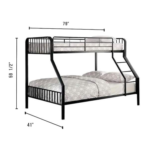 Clement Black Twin Full Size Bunk Bed, Full Size Bunk Bed Frame