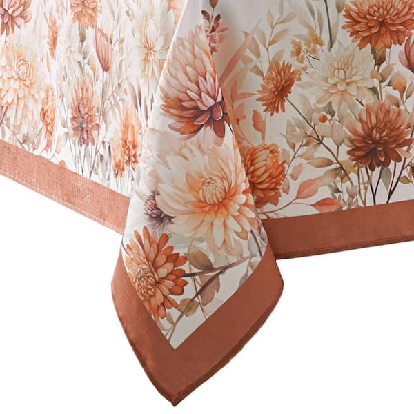 Autumn Blooms Rectangle Tablecloth, Multicolor - 60"W x 144"L