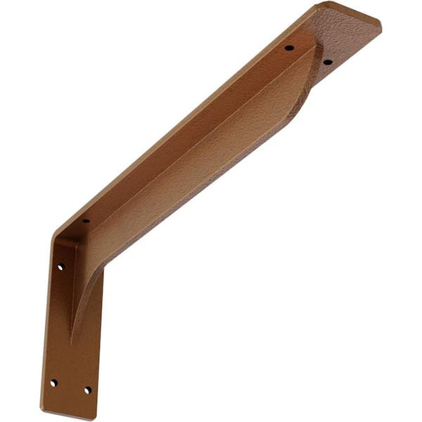 Ekena Millwork 2 in. W x 6-1/2 in. H x 16 in. D Hammered Copper Embrey Steel Bracket