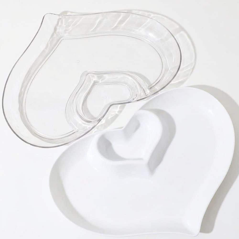 Heart-Shaped Chip Dip Serving Platter Set Plastic Divided Snack Dishes with Sauce Compartment for Unit price history on PriceWatchPro
