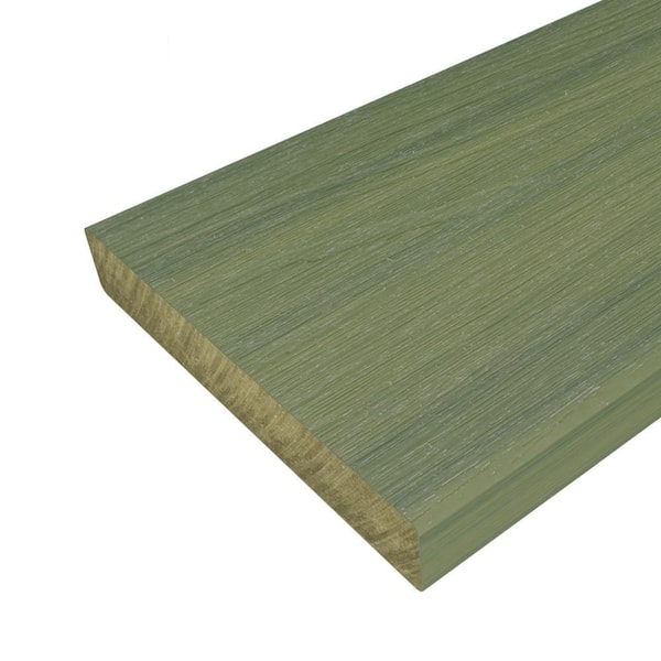 NewTechWood UltraShield Naturale Cortes 1 in. x 6 in. x 1 ft. Irish Green Solid Composite Decking Board Sample