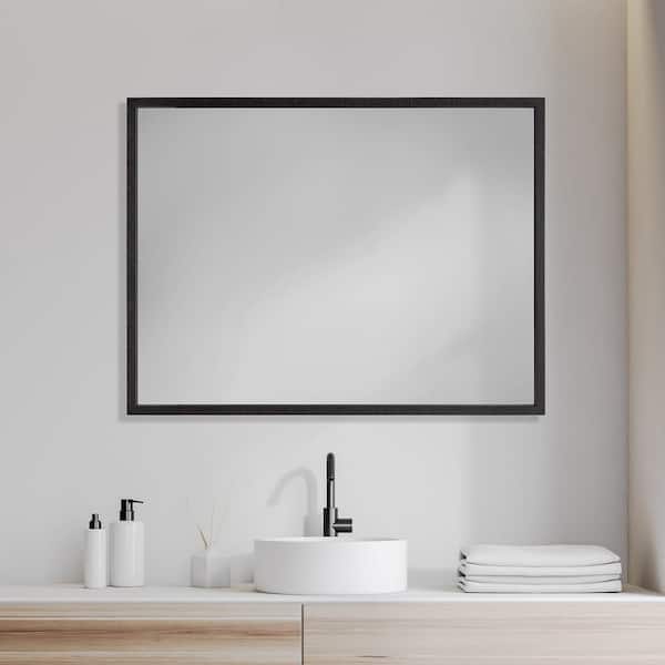 Large Rectangle Black Modern Mirror (41.5 in. H x 31.5 in. W)