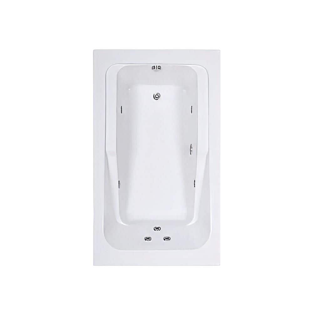 66 in. x 42 in. Acrylic Rectangular Drop-in Whirlpool Bathtub with Reversible Drain in Bone price history on PriceWatchPro