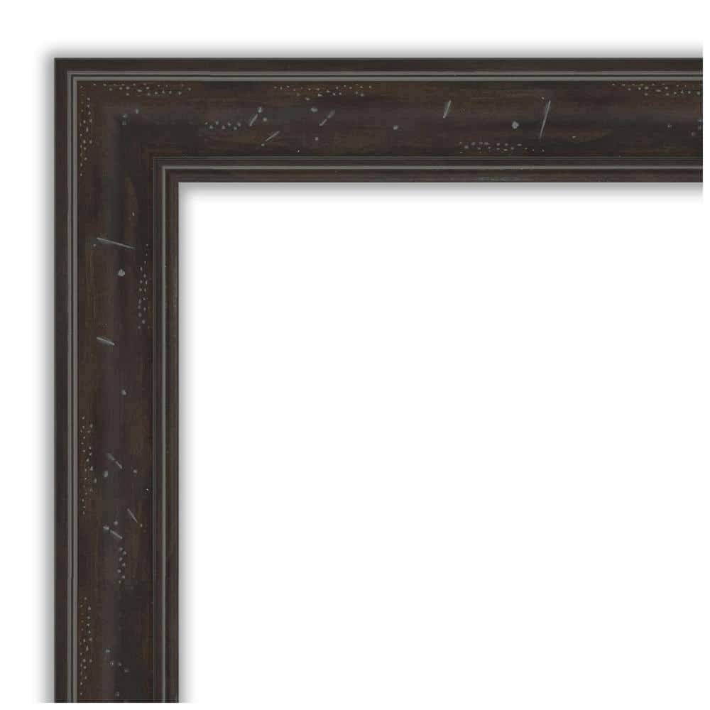 Graywash Brown Rectangular Beveled Bathroom Vanity Mirror