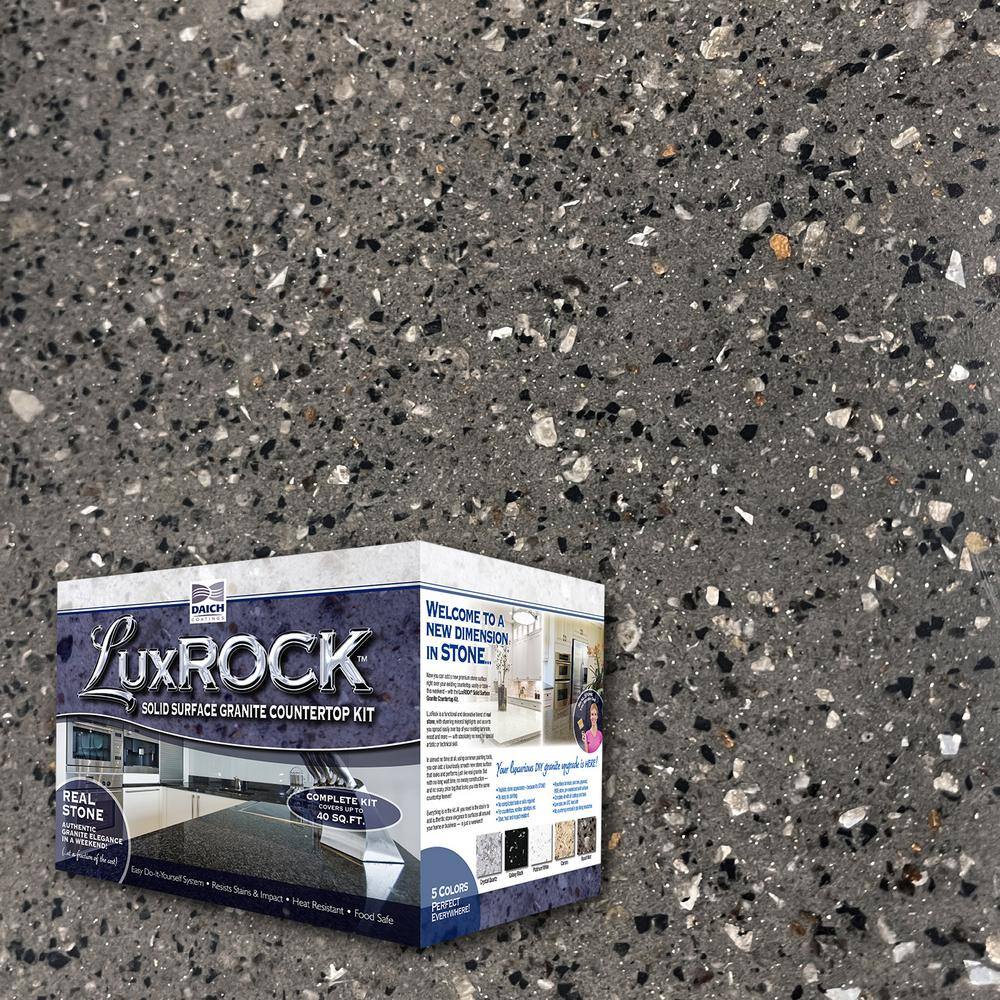 DAICH Lux Rock Solid Surface Granite Countertop Kit 20 sq.ft. Basalt Mist  LX-SSGU-BM-20 - The Home Depot