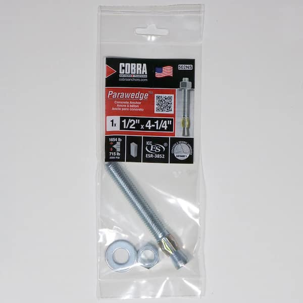 Cobra Anchors 1/2 in. x 4-1/4 in. Parawedge Anchor (1-Pack)