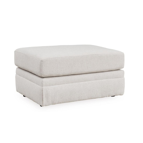 Signature DESIGN BY ASHLEY Maitelynn White Polyester Rectangle Cocktail Medium Ottoman