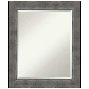 Forged Pewter 24 in. x 20 in. Modern Rectangle Framed Bathroom Vanity Wall Mirror