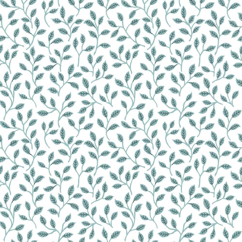 Into The Wild Blue Metallic Trailing Leaf Non-Pasted Non-Woven Wallpaper Ro