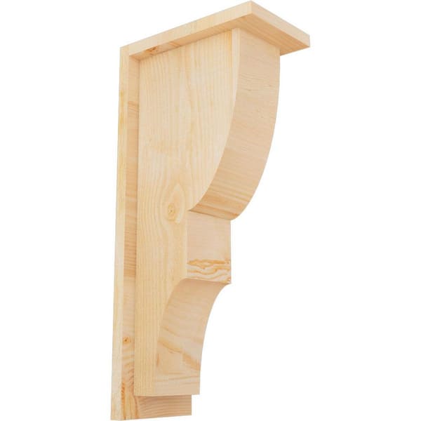 Ekena Millwork 6 in. x 10 in. x 22 in. Douglas Fir Ridgewood Rough Sawn Corbel with Backplate