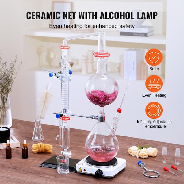 SVOPES 2000ml Essential Oil Distillation Kit, 3.3-Boro Glassware