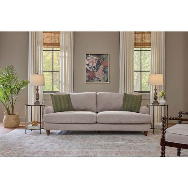 Westgate 86 in. English Roll Arm Polyester Performance Fabric Sofa in Grey