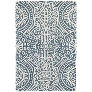 DASH & ALBERT Temple Hand Micro Hooked Wool Ink 8 ft. x 10 ft. Indoor ...