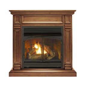 44 in. Ventless Dual Fuel Gas Fireplace in Toasted Almond with Remote Control