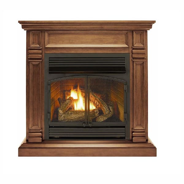 Duluth Forge 44 in. Ventless Dual Fuel Gas Fireplace in Toasted Almond with Remote Control