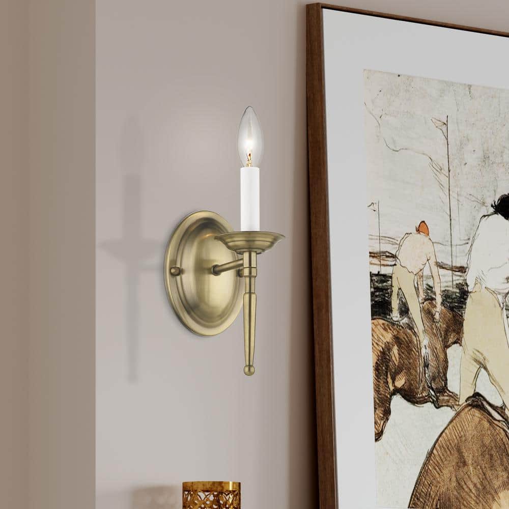 Antique Brass Single Light Wall Sconce
