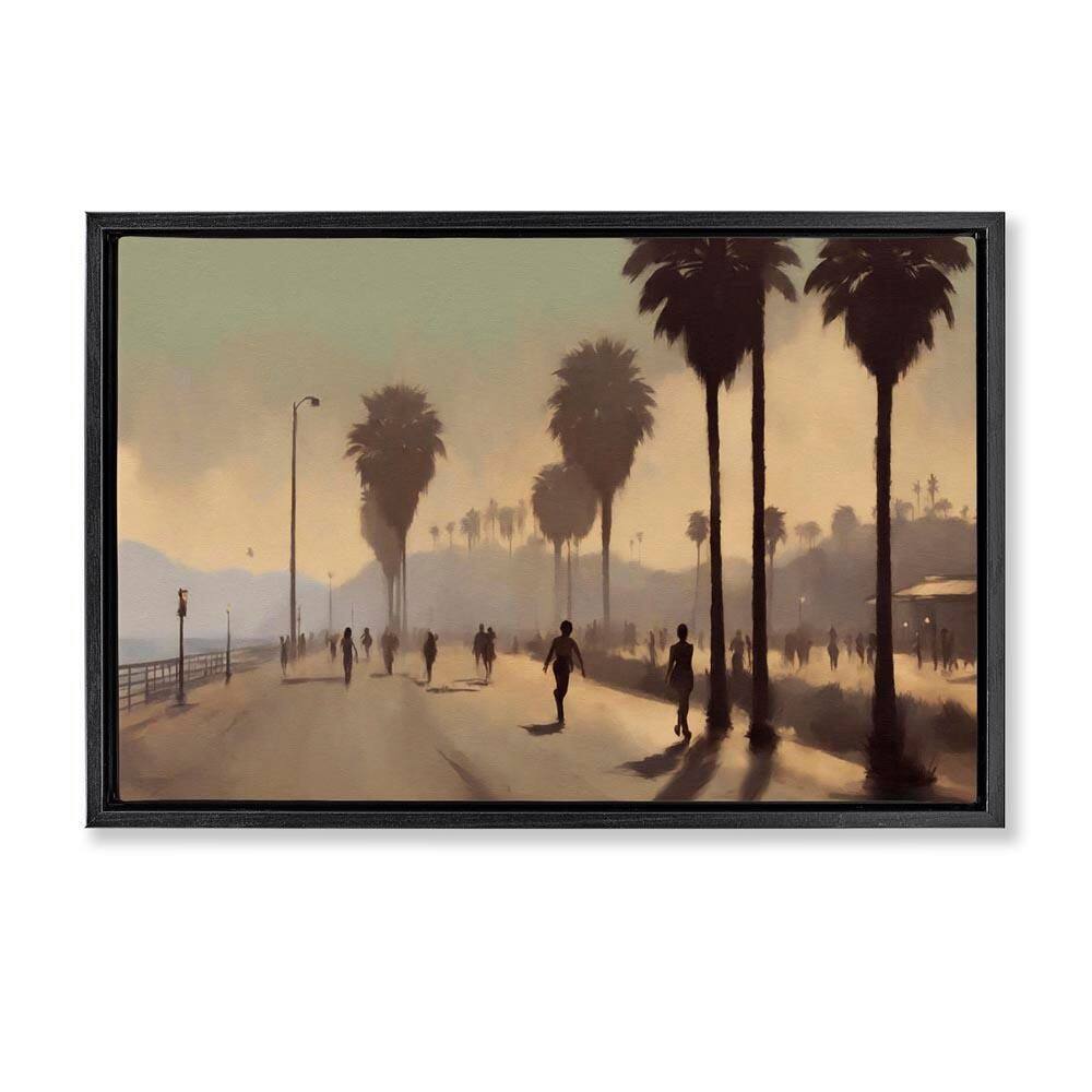 Sunset Skater on Boardwalk by Noah Bay Black Floater Frame Nature Graphic Art Print 17 in. x 25 in. price history on PriceWatchPro