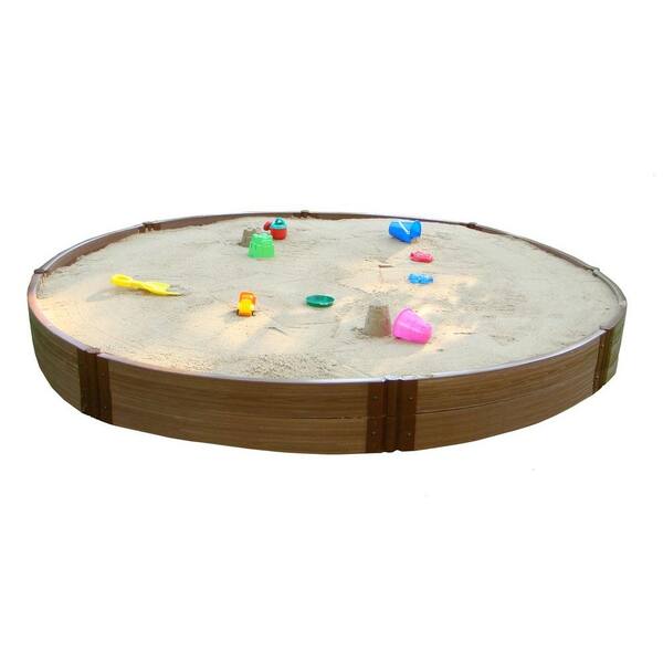 Frame It All Two Inch Series 10.5 ft. Dia x 11 in. x 2 in. Composite Round Sandbox Kit
