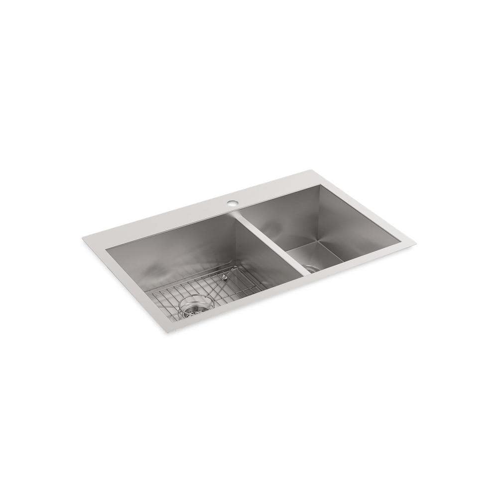 Vault 33" Stainless Steel Double Bowl Drop-In Kitchen Sink