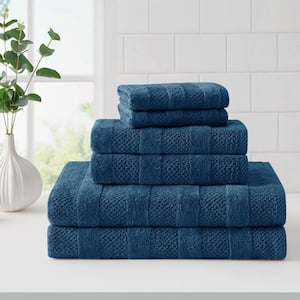 Shear Bliss Quick Dry 100% Cotton 2-Bath, 2-Hand 2-Washcloth Towel Set, Slim Lt weight Design, Absorbent (Gibralter Sea)