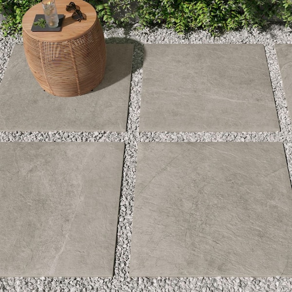 Corso Italia Slate Gray 24 in. x 24 in. x 0.75 in. Stone Look Porcelain Paver (Case of 2)
