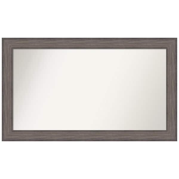 Amanti Art Medium Rectangle Distressed Brown Modern Mirror (27.25 in. H x 46.25 in. W)