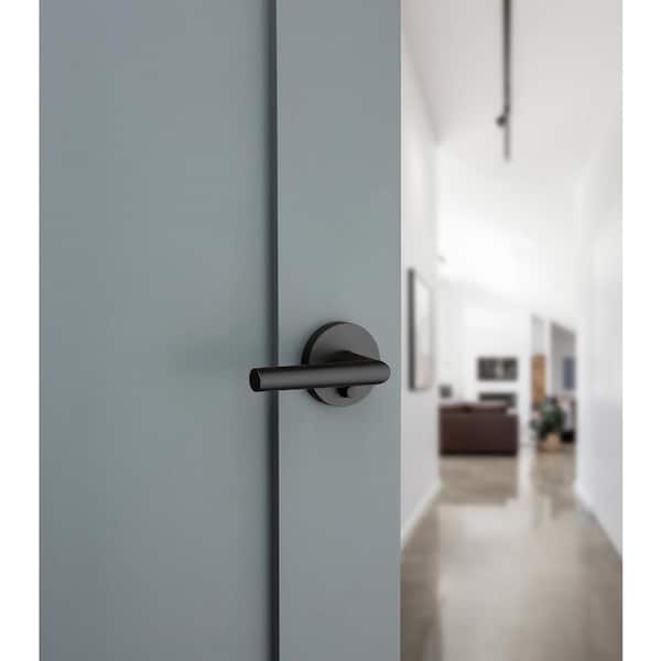 Kwikset Milan Matte Black Privacy Bed/Bath Door Handle