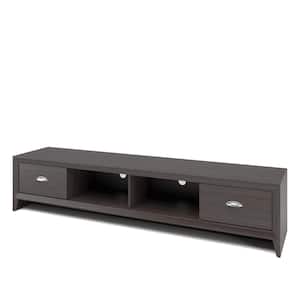 Lakewood 71 in. Modern Wenge Wood TV Stand with 2 Drawer Fits TVs Up to 80 in. with Cable Management