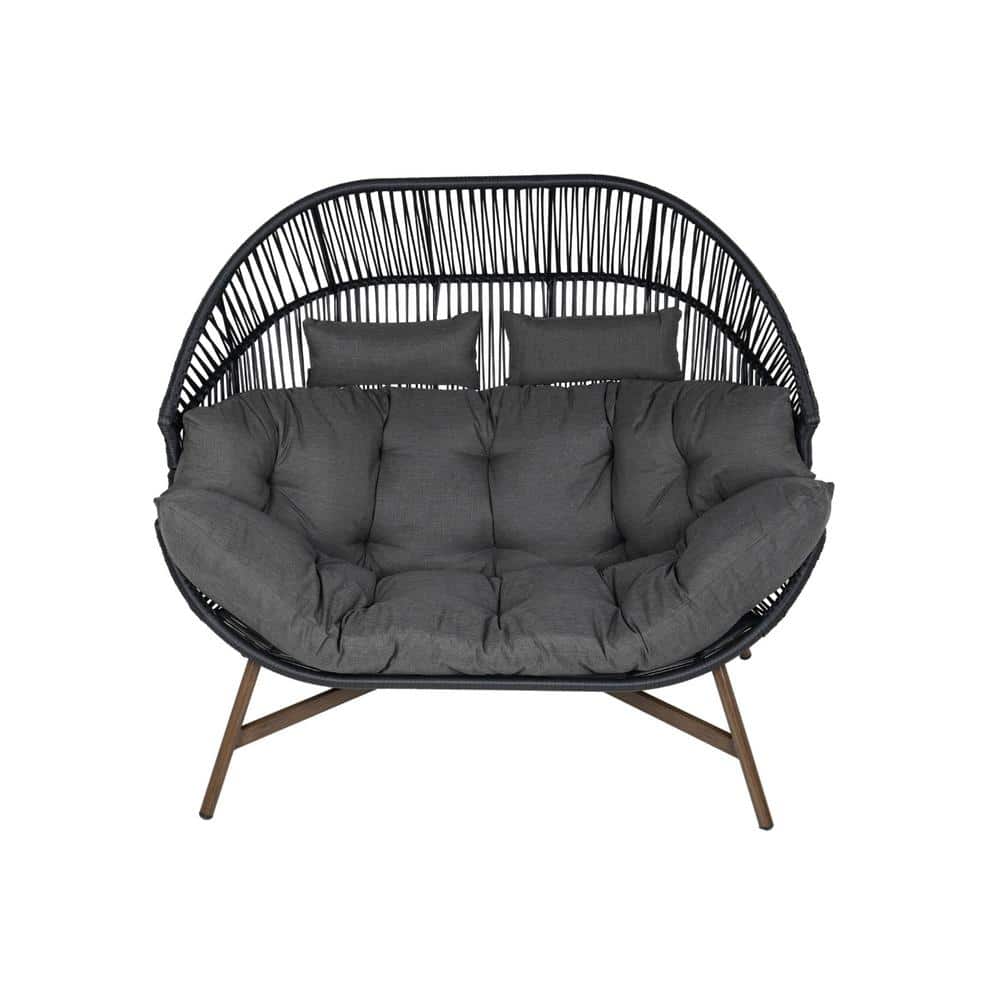 Mondawe 1-Piece Wicker Outdoor Lounge Chair Egg Chair with