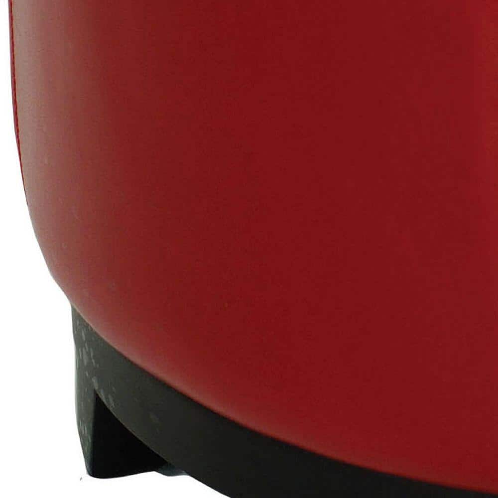 Transitional Round Red Ottoman with Storage Tray