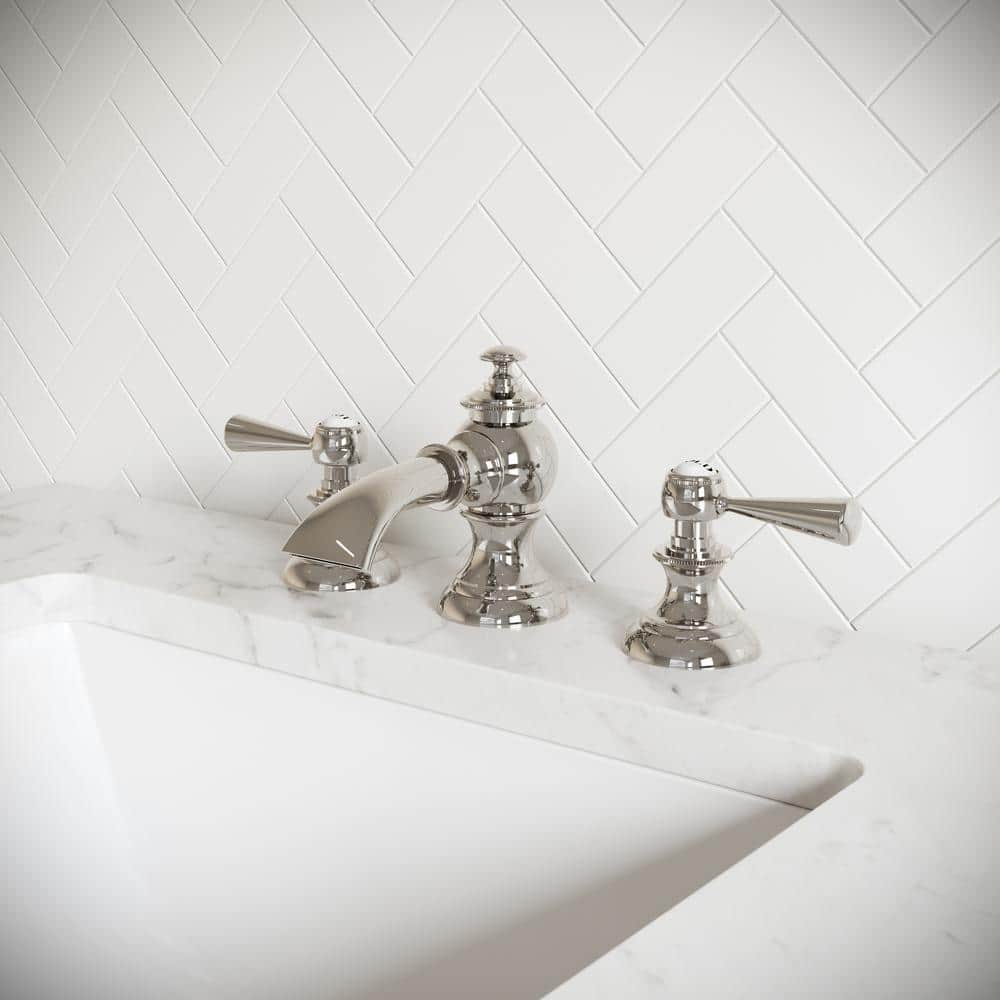 Elegant Polished Nickel Widespread Bathroom Faucet with Classic Design