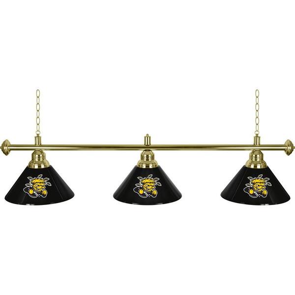 Trademark Wichita State University 60 in. Three Shade Gold Hanging Billiard Lamp