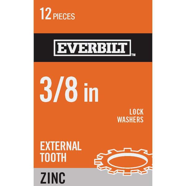 Everbilt 3/8 in. Zinc-Plated External Tooth Lock Washer (12-Piece)
