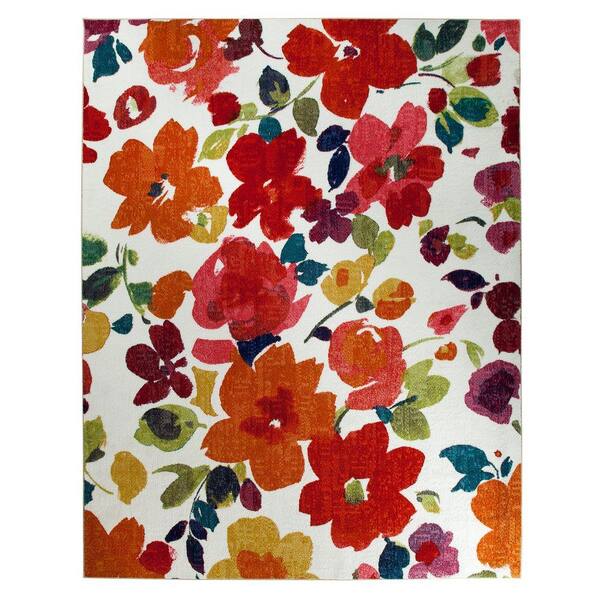 Mohawk Home Bright Floral Toss Multi 8 ft. x 10 ft. Area Rug