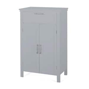 23.82 in. W x 11.81 in. D x 39.37 in. H Gray Linen Cabinet with 2 Doors, Drawer and Adjustable shelves for Bathroom