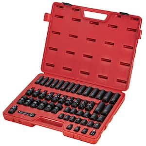 3/8 in. Dr. Metric Impact Socket Set (51-Piece)