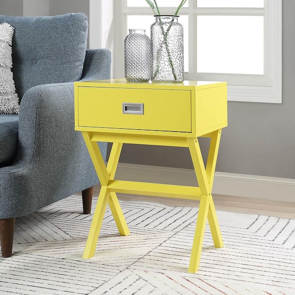 Convenience Concepts Designs2Go 26 in. Yellow Landon End Table