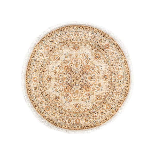 Solo Rugs Mogul One-of-a-Kind Traditional Ivory 5 ft. 1 in. x 5 ft. 1 in. Oriental Area Rug