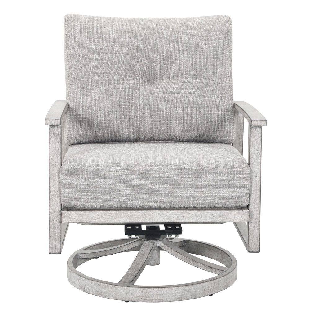 2 Pieces Aluminum Outdoor Rocking Chair, Patio Swivel Lounge Chair with Light Gray Cushion for Backyard Deck Garden price history on PriceWatchPro