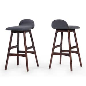 Anatoli Charcoal and Natural Walnut Bar Stools (Set of 2)