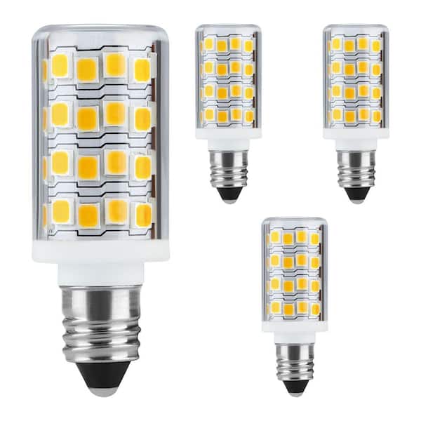 50-Watt Equivalent Warm White (3000K) Specialty LED T4 E11 Base Dimmable Light Bulb (4-Pack)
